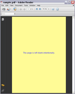 Empty page preview