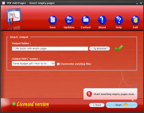 Output settings