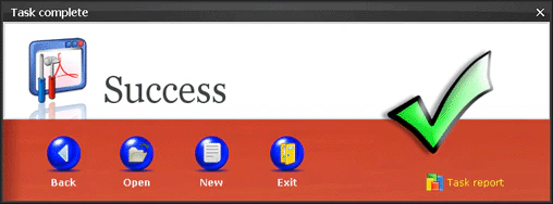 Success message
