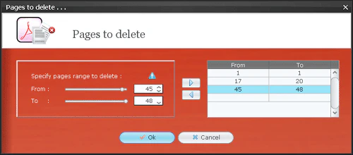 Specify page ranges