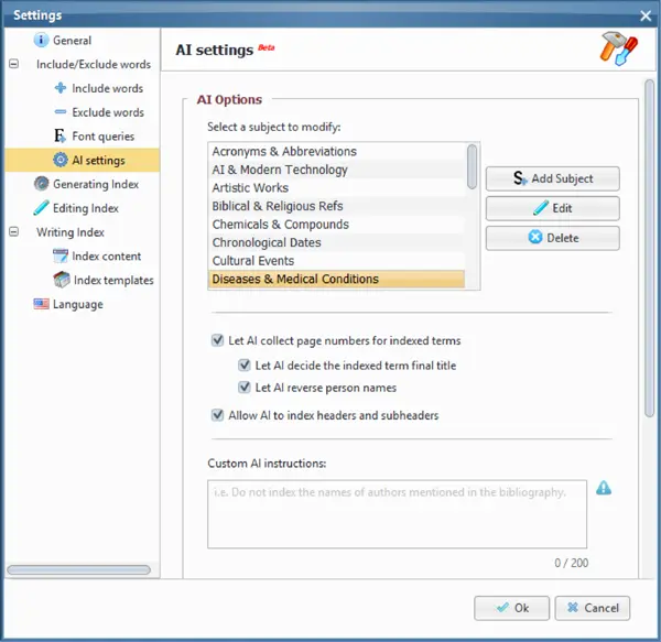AI settings