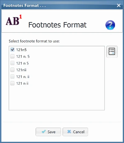 Footnotes format