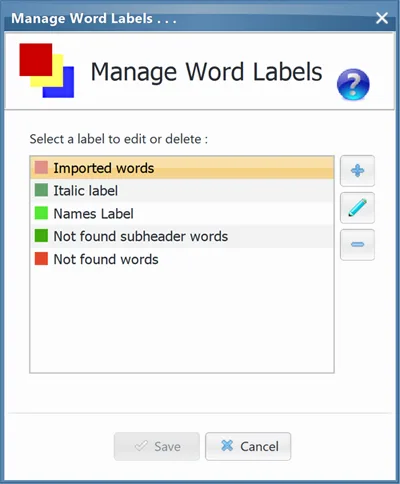 Manage labels