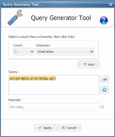 Query generator tool