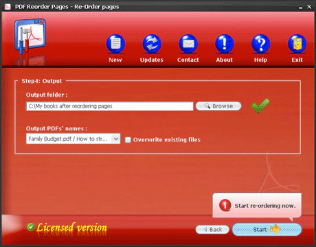 Output settings