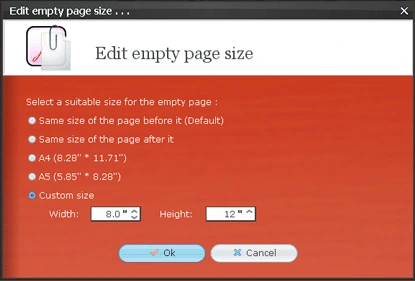 Specify Empty Page Options